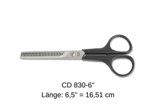 Lade das Bild in den Galerie-Viewer, Effilierschere CD830-6 mit doppelter Präzesionsverzahnung von Weltmeister® Solingen. Zum Trimmen und Ausdünnen.